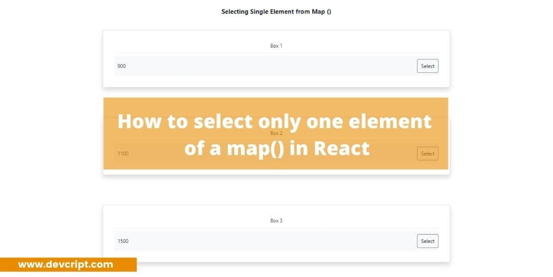 How to select only one element of a map() in React